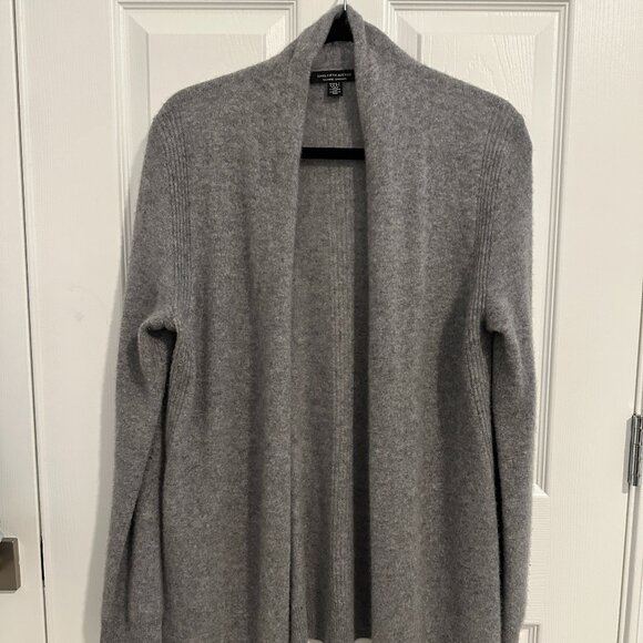 Saks Fifth Avenue 100% Cashmere Gray Cardigan - Picture 2 of 16